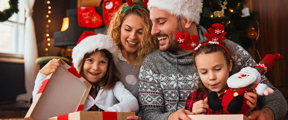 Image of family with christmas presents