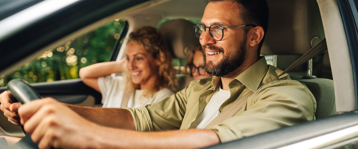 Young family on a road trip.