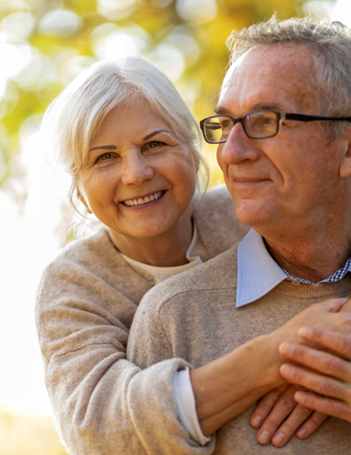 Older couple smiling